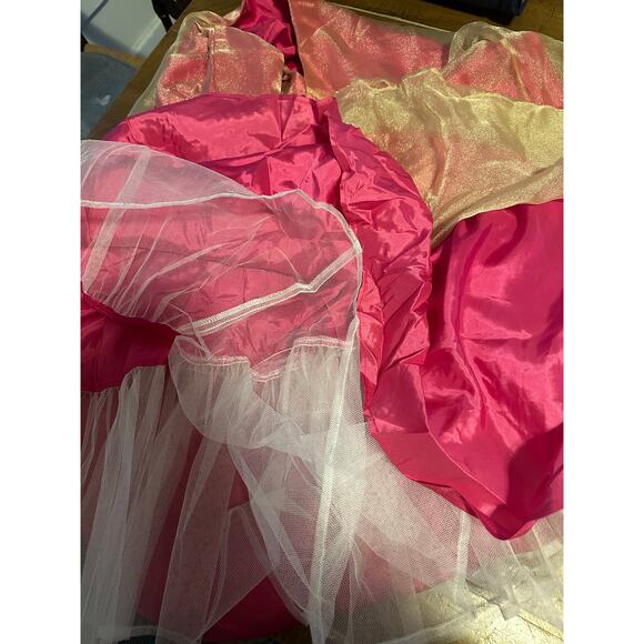 Roberta Y2K Pink Glitter Prom Gown 9/10 Rhinestone Trim Shimmer Overlay Tulle - Picture 13 of 14